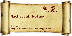 Machacsek Roland névjegykártya